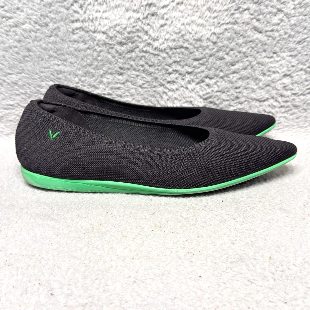 Vivaia Aria Walker Womens Size 11 Pointed Ballet Flats Shoes Black Green